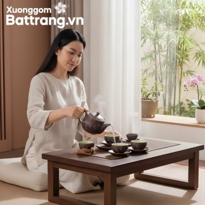 Ấm tử sa gốm sứ Bát Tràng