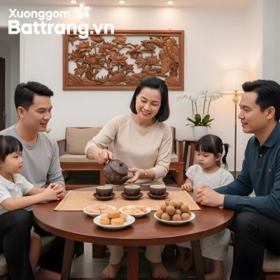 Ấm tử sa gốm sứ Bát Tràng