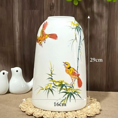 Kích thước Bình Hoa Dáng Chuông Vẽ Chim Tre Bát Tràng XG-LH24