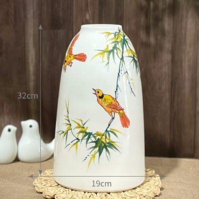 Kích thước Bình Hoa Dáng Chuông Vẽ Chim Tre Bát Tràng XG-LH25