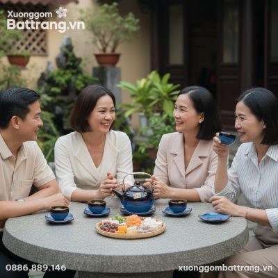 Phòng khách Việt Nam hiện đại với nội thất gỗ ấ...