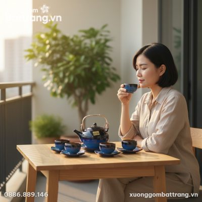 Một người phụ nữ Việt Nam trang phục thường ngà...