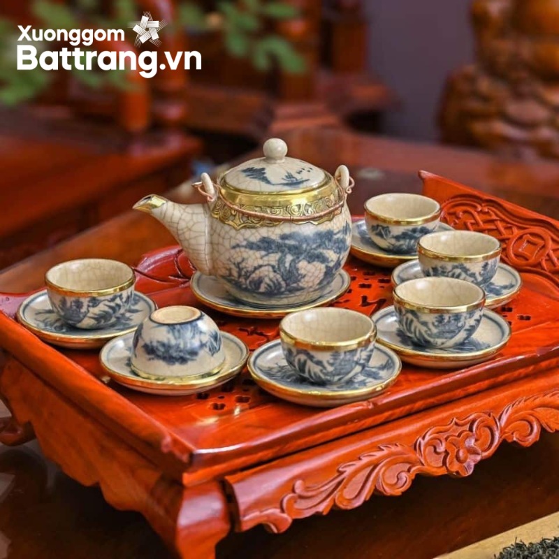 Ấm chén men rạn Bát Tràng