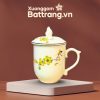 Cốc Sứ Dáng Ngọn Lửa Có Nắp Vẽ Hoa XG-LS07 - Ảnh đại diện