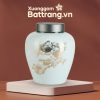 Hũ Trà Vẽ Chim Hoa Vàng Kim Men Trắng XG-HDT11 - Ảnh đại diện