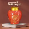 Hũ Đựng Trà Men Đỏ Nắp Vàng Họa Tiết Sen Cá XG-HDT15 - Ảnh đại diện