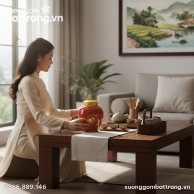 Một người phụ nữ Việt Nam trong trang phục áo d...