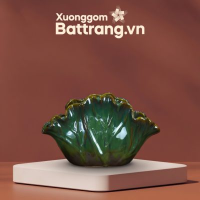 Lọ hoa “dáng lá sen” men hoả biến màu xanh ngọc XG-LH06 - Ảnh đại diện