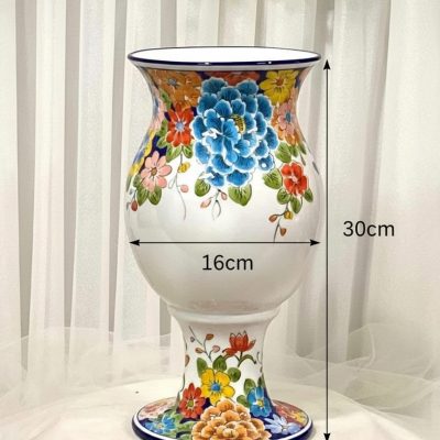 Kích thước Lọ hoa dáng ly vẽ ngàn hoa đa sắc XG-LH20