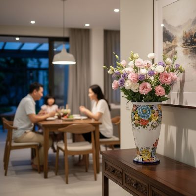 Bàn ăn ấm cúng trong một ngôi nhà Việt Nam truy...