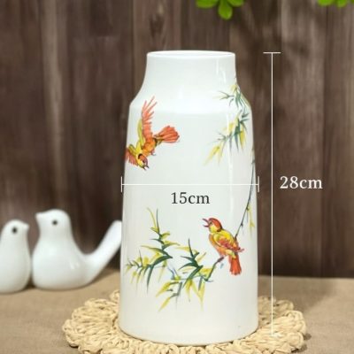 Kích thước Lọ Hoa Dáng Ống Trúc Vẽ Tay Họa Tiết Chim Tre XG-LH26
