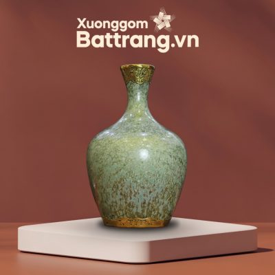 Lọ hoa “dáng tỏi cao” men hoả biến xanh ngọc hoạ tiết XG-LH08 - Ảnh đại diện