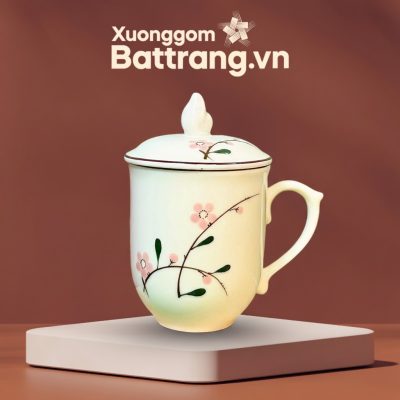 Ly Sứ Có Nắp Họa Tiết Cành Đào Hồng XG-LS08 - Ảnh đại diện