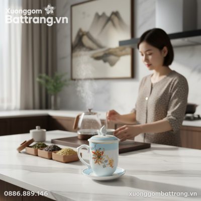 Cận cảnh tinh xảo họa tiết hoa cúc vàng kim trê...