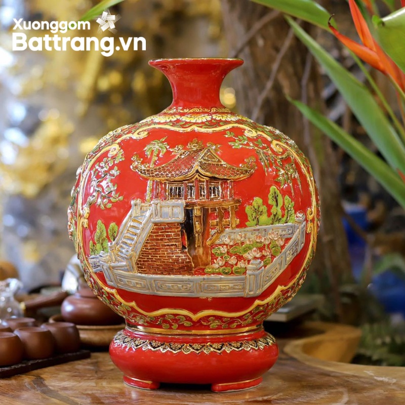 Bình hút lộc men đỏ