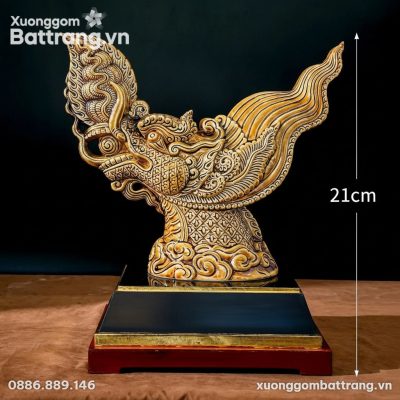 Kích thước Tượng Đầu Rồng Thời Lý Men Hoàng Thổ Quà Tặng Tết XG-TG24