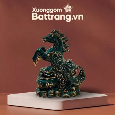 Tượng Linh Vật Ngựa Phú Quý Men Xanh Lá Quà Tết Bính Ngọ 2026 XG-TG22 - Ảnh đại diện
