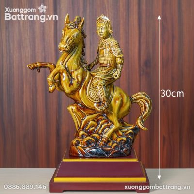 Kích thước Tượng Phù Đổng Thiên Vương Cưỡi Ngựa Quà Tết 2026 XG-TG23