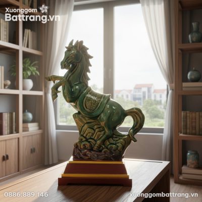 Tượng Thanh Mã phong thủy gốm sứ Bát Tràng cao ...