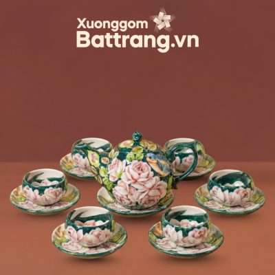 Bộ ấm chén vẽ hoa hồng trong men cao cấp Bát Tràng XG-AC13 - Ảnh đại diện
