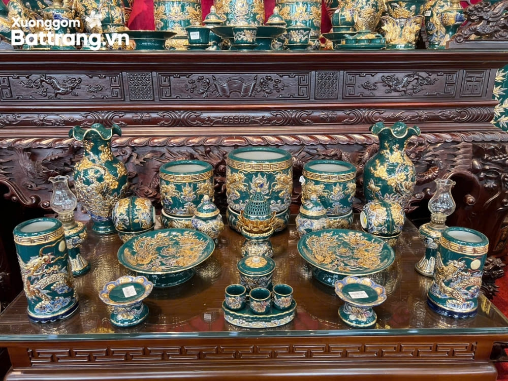 Đồ thờ gốm sứ B&aacute;t Tr&agrave;ng