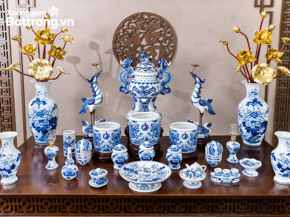 Đồ thờ gốm sứ B&aacute;t Tr&agrave;ng