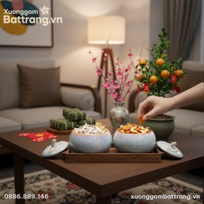 Bàn làm việc của một người yêu gốm sứ với cặp h...