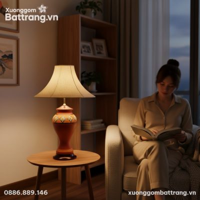 Góc đọc sách ấm áp trong căn hộ Việt Nam, đèn b...