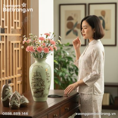 Một người phụ nữ Việt Nam trong trang phục ở nh...