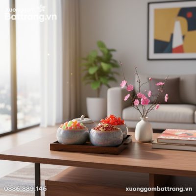 Góc phòng khách hiện đại tại một căn hộ chung c...