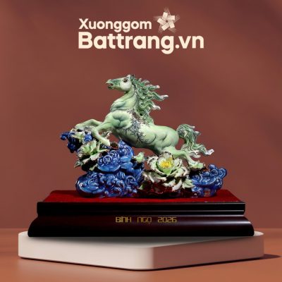 Tượng Hùng Vân Mã Men Xanh Vẽ Vàng Quà Tết Bính Ngọ 2026 BT-TG33 - Ảnh đại diện